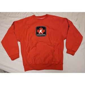 Vintage Canada Hockey Red Pullover Sweater Steve And Barry's Men's Size XL Leaf